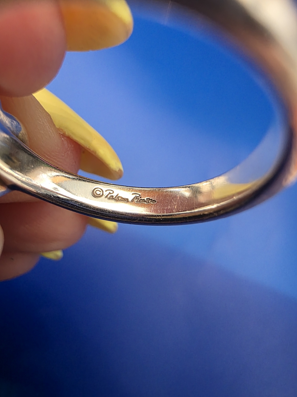 Tiffany & Co. Silver Heart Signet Ring with Center Diamond - Picture 4 of 7